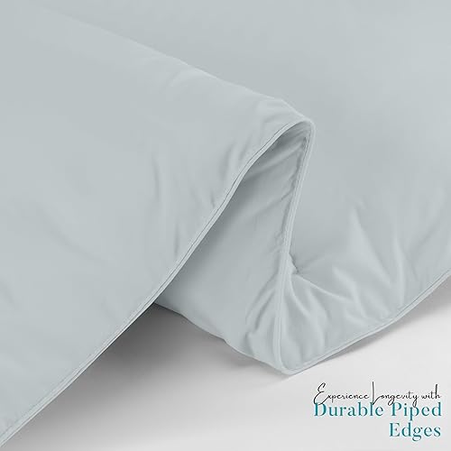 Miniatura 6 de Utopia Bedding Relleno de edredón  Edredón acolchado con pestañas en las esquinas  Edredón alternativo cosido en caja (King, gris claro)