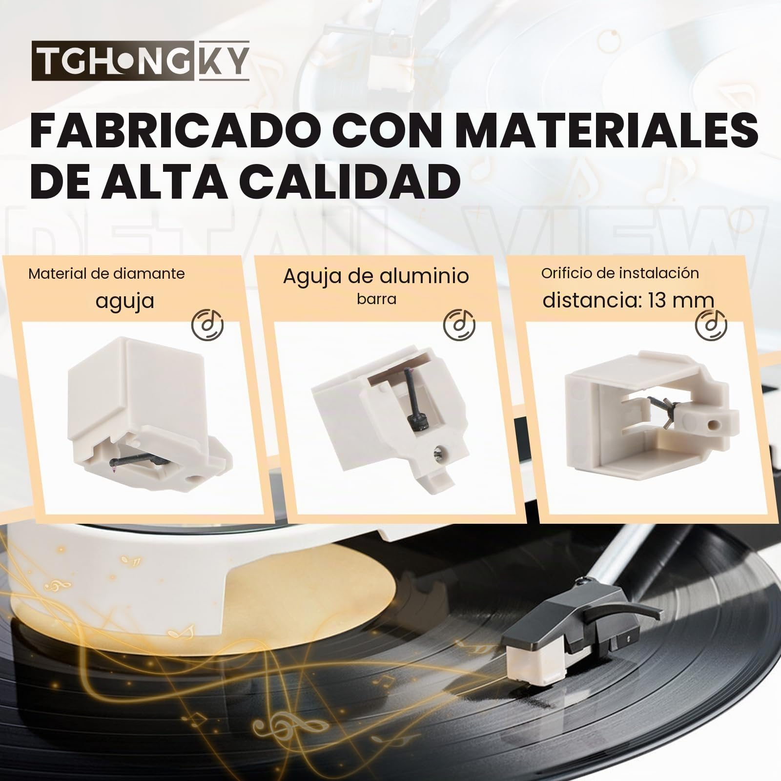 2 Piezas Aguja de Recambio para Audio-Technica ATN3600LC Aguja Reemplazo Tocadiscos de Vinilo Accesorios con Cepillo de Limpieza