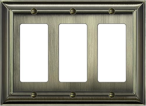 Miniatura 8 de BESTTEN - Placa decorativa de pared de latón envejecido de 2 bandas de aleación de zinc de metal, decoración de Grand Collection para interruptor o
