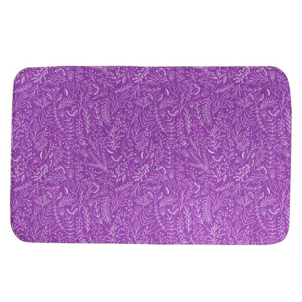 Luxurious 1 Piece Violet White Super Soft Bath Rugs For Bathroom Size 17 W x 24 L Non-Slip