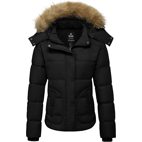 wantdo Women's Hooded Winter Coat Thicken Quilted Puffer Jacket Warm Parka