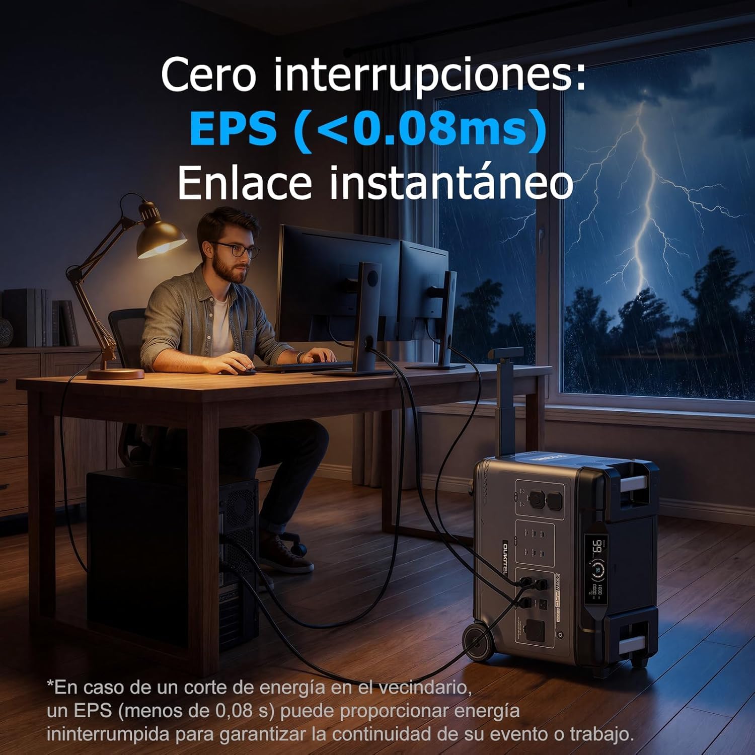 OUKITEL P5000 Pro Generador Solar, Estación de Energía Portátil de 5120 Wh con 5 Enchufes CA de 4000 W (Máxima de 8000 W), Carga Rápida de 3200 W, para Camping, Emergencias