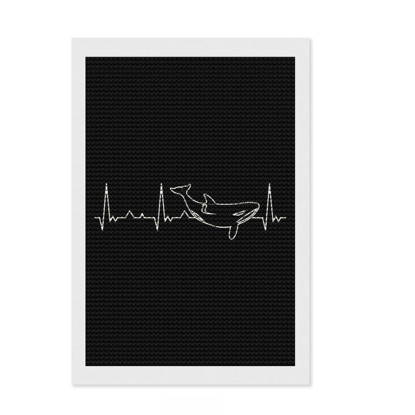 Junmoney Killer Whale Diamond Painting Kit 8"x12", Mindful Craft Activity, Neat Printed Canvas, Modern Decor, Gift Idea, Adhesive Canvas
