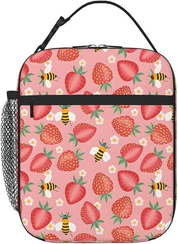 Miniatura 21 de Lonchera verde de los años 80 y 90 con aislamiento retro neón para mujeres y hombres, lonchera reutilizable a prueba de fugas con compartimento 80s