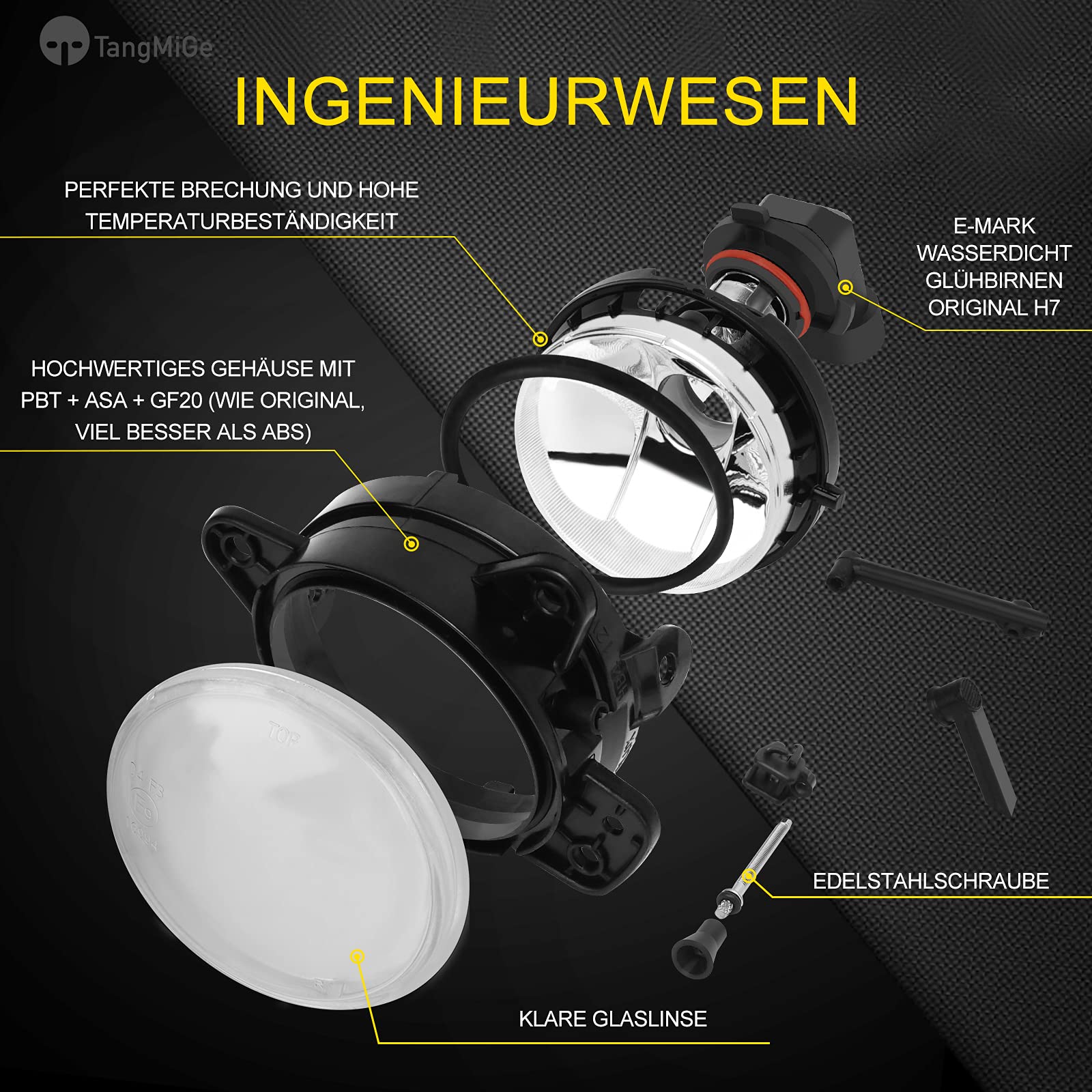 TangMiGe Luces antiniebla para Volkswagen VW Transporter Multivan T5 (7E 7F 7J 7H), Touareg 7L, Polo 9N, Crafter 30-50 2E; Skoda Praktik, Roomster 5J, Fabia I II 1 2 (6Y2 6Y3 6Y5 542 545)