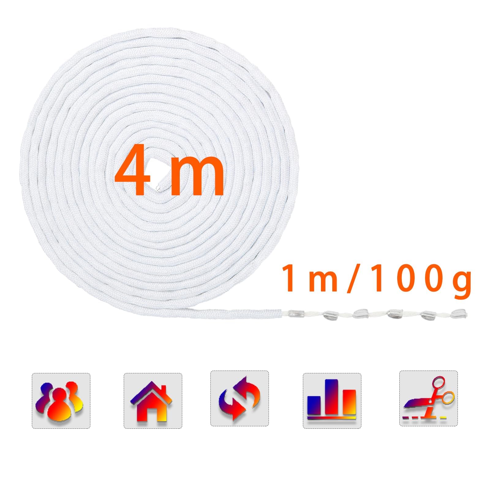 SWTYExt 400g Taśma ołowiana dla zasłon Ciężka 100g/M Ciężarek do zasłon ok. 4m długość Taśma ołowiana do ciężarka dla zasłon U dołu dla zasłon zewnętrznych, moskitier, zawieszenie fałd, akcesoria do