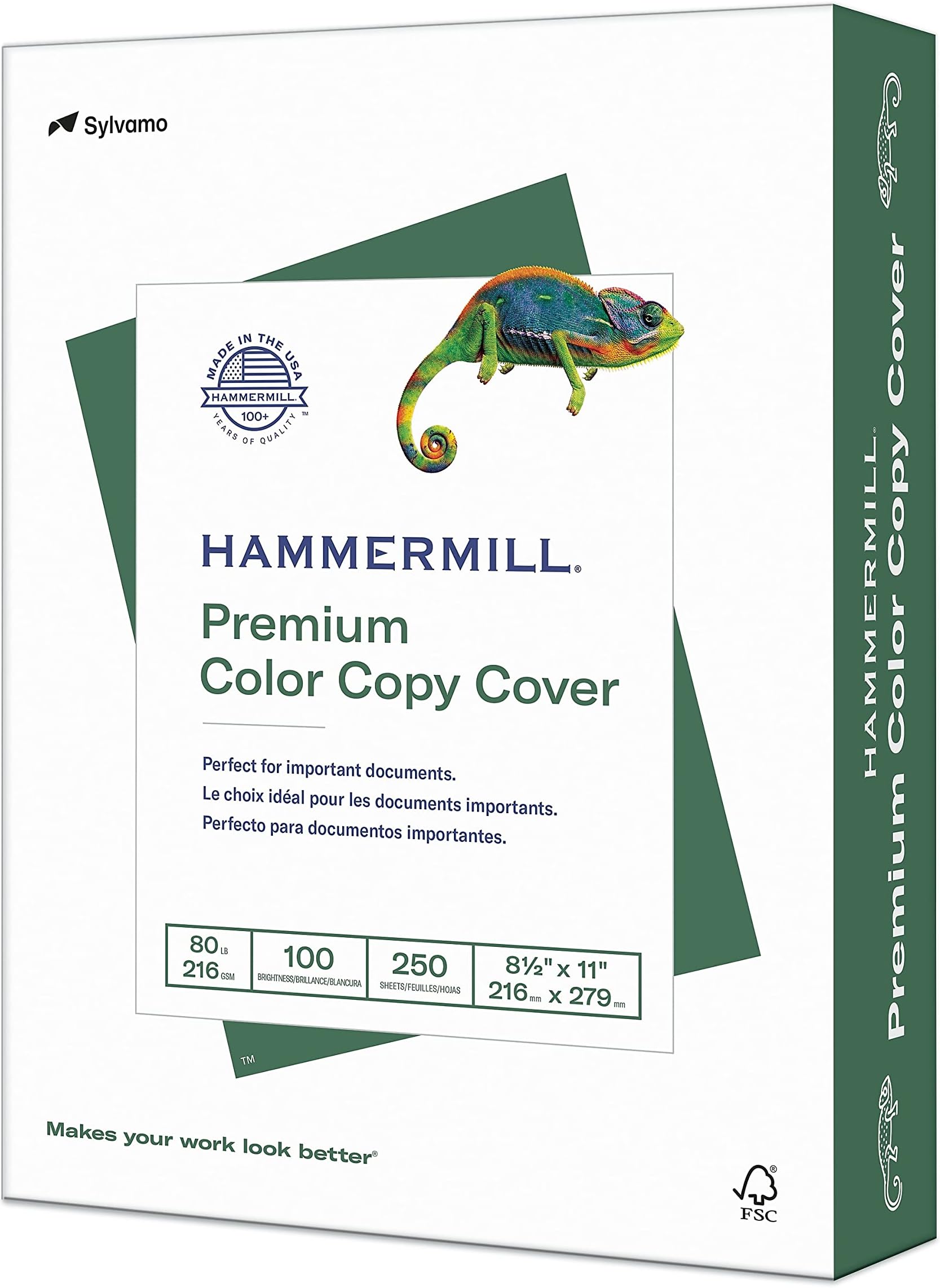 Hammermill Cardstock, Premium Color Copy, 80 lb, 8.5 x 11-1 Pack (250 Sheets) - 100 Bright, Made in the USA Card Stock