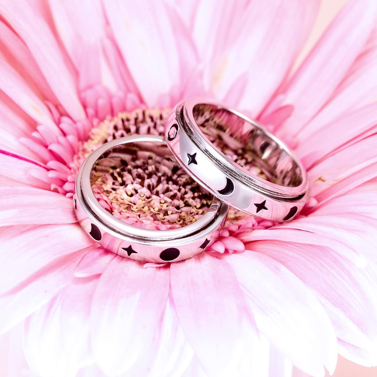 Sterling Silver Spinner Ring for Anxiety Relief - S925 Silver, Nickel Free, 30-Day Guarantee, Size 7 or 8, Unisex, No Gemstones