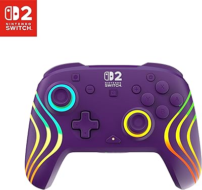 Turtle Beach Afterglow Morado Mando de juego RGB inalámbrico para Nintendo Switch 2