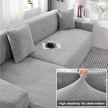 Sofa Slipcover For Corner L Shape,Waterproof Sofa Cover 3 2 4 1 Seater,2024 New Non-Slip Sofa Seat Cushion Covers With Elastic Straps,Universal Velvet Washable Protector ( Color : Brown , Size : 3 POS
