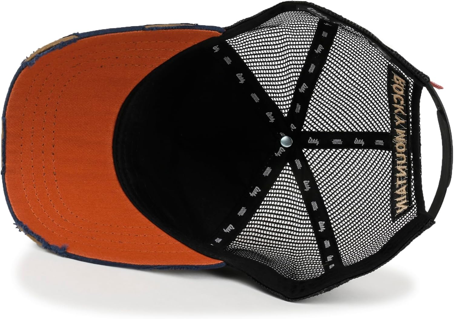 ililily Premium Howels Embroidery Vintage Baseball Cap Distressed Trucker Hat