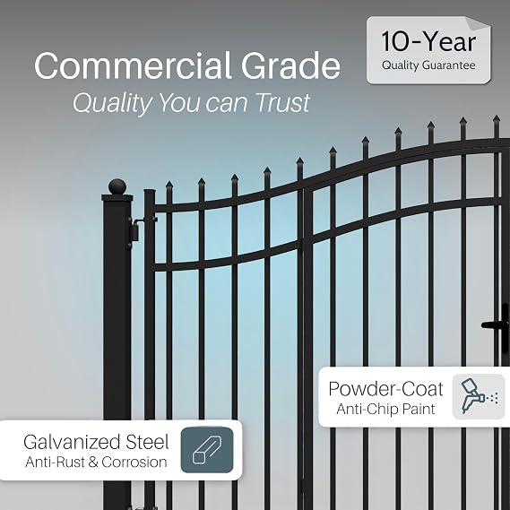 ALEKO Dual Driveway Gate with Pedestrian Door (18x6 Vienna)