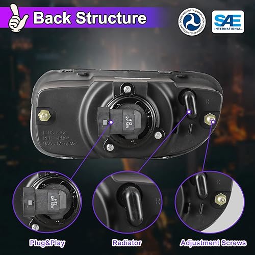 Miniatura 6 de Nixon Offroad Juego de luces antiniebla para Jeep Grand Cherokee 1999-2003 juego de luces antiniebla de conducción 1 par lente transparente