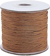 PH PandaHall 91m Nylon String 1mm Beading Thread Blind Bracelet String Lift Shade Cord Braided Strings for Bracelet Wind Chime Making Chinese Knot Crafting, Camel Color