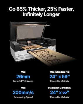 xTool Intelligent Conveyor Feeder for xTool P3 80W CO2 Laser Cutter, Partner for Accurately Automatic Engraving and Cutting on 24.01 x 51.18 Work Area