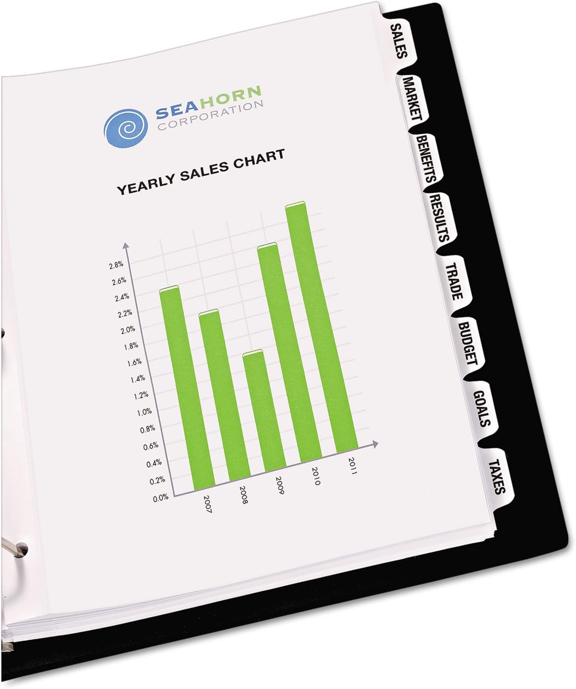 Customizable Print-On Dividers, 3-Hole Punched, 8-Tab, 11 x 8.5, White, 25 Sets