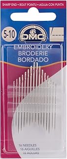 DMC 1765-1/5 Embroidery Hand Needles, 12-Pack, Size 1-5