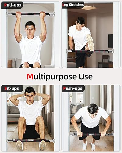 Miniatura 7 de Abahub Barra de dominadas para el hogar, montada en la puerta  Ahorro de espacio plegable para apartamentosgarajes  Entrenamiento de fuerza de