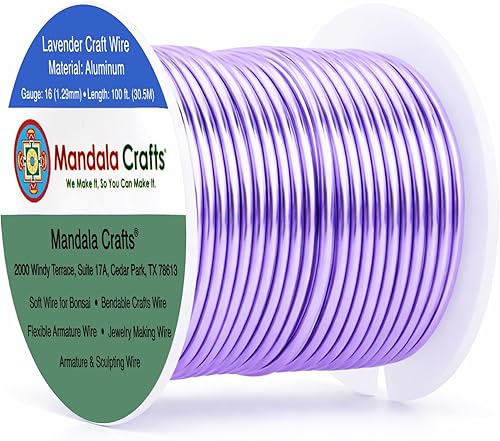 Vista 144 de Mandala Crafts - Alambre de aluminio anodizado de calibre 10 para manualidades de joyería - 32 pies de alambre flexible de cobre coloreado - Doble