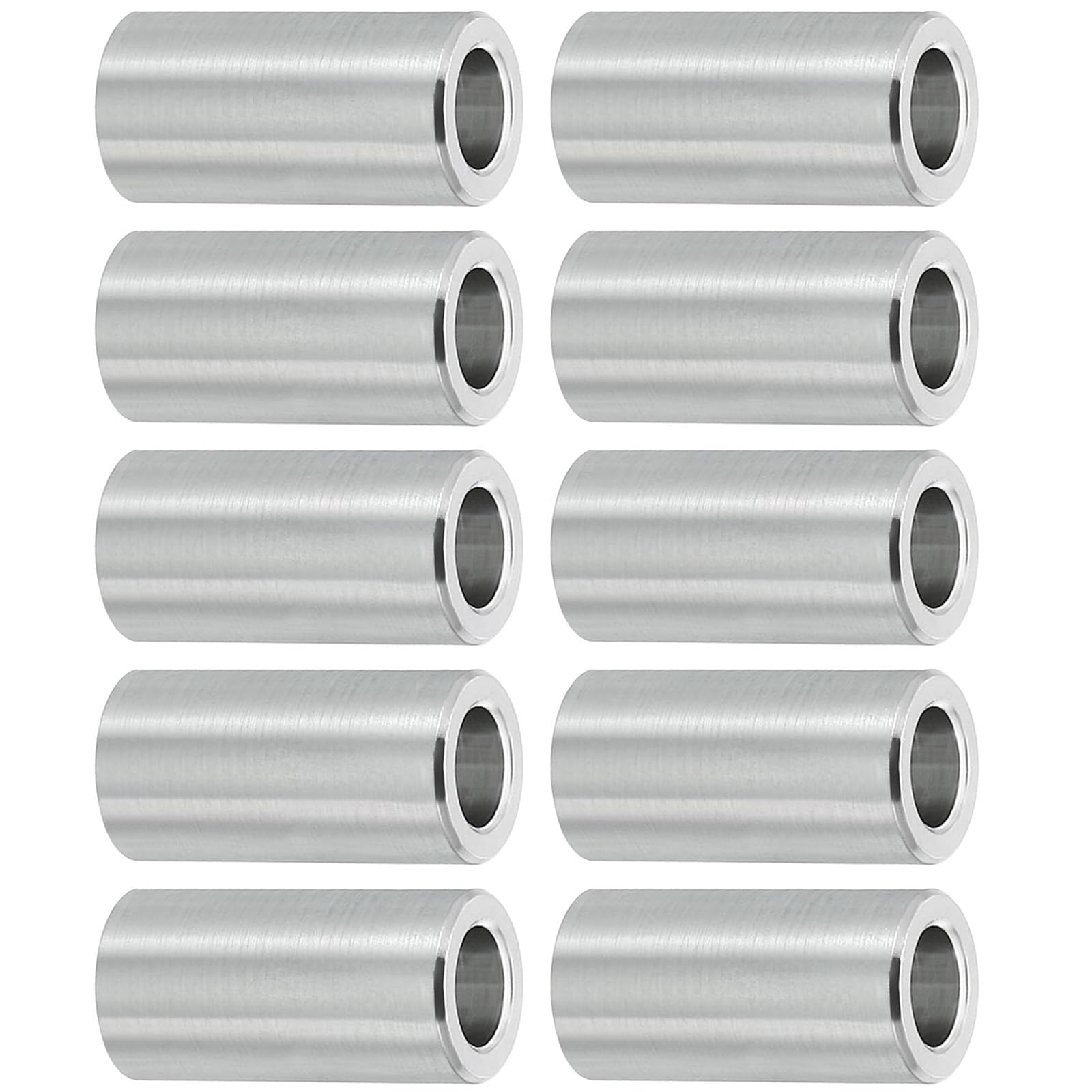 TOP-VIGOR 10Pcs M6 Aluminum Spacer, 6.2mm ID x 10mm OD x 20mm Length Metal Spacer, Round Plain Finish Spacer Screw Standoff Bushing for M6 Screws Bolts and Rods — image 1