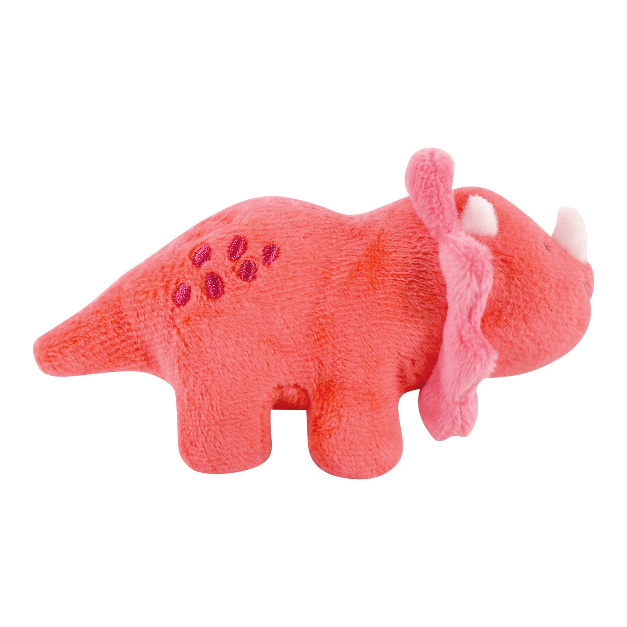 Luvable Friends Perro chirriante juguete de peluche con cuerda, dinosaurios rosados, talla única
