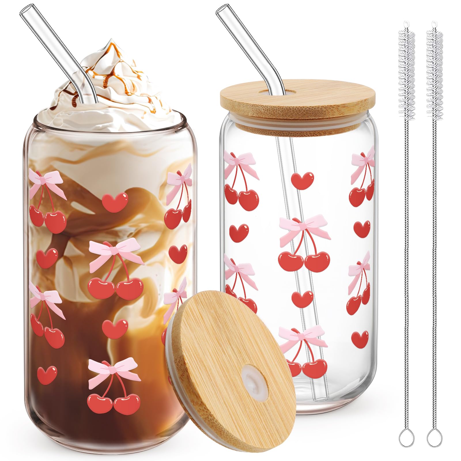 Tasses en verre avec couvercles lot de 2 gobelets à café glacé nomades 473 ml