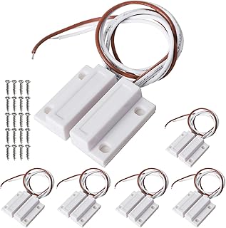 5 Sets of Sensor Alarm Magnetic Reed Switch MC-38B NC and NO Embedded Magnetic Gap Switch White for Door and Window Sensors for Home Security