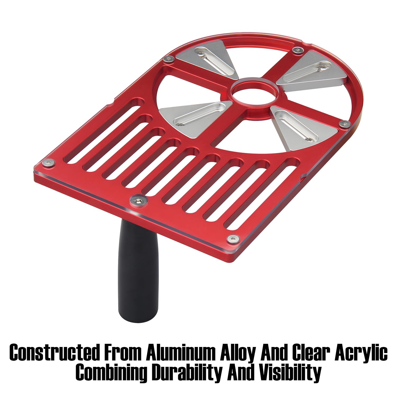 Adjustable Aluminum Router Base Plate – Fits Trimmers 65-132mm, With Handle, For Wood Trimming & Laminate Work