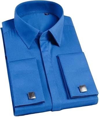 Menslinks Shirt Button Long Sleeve Casual Slim Fit Dress Shirts