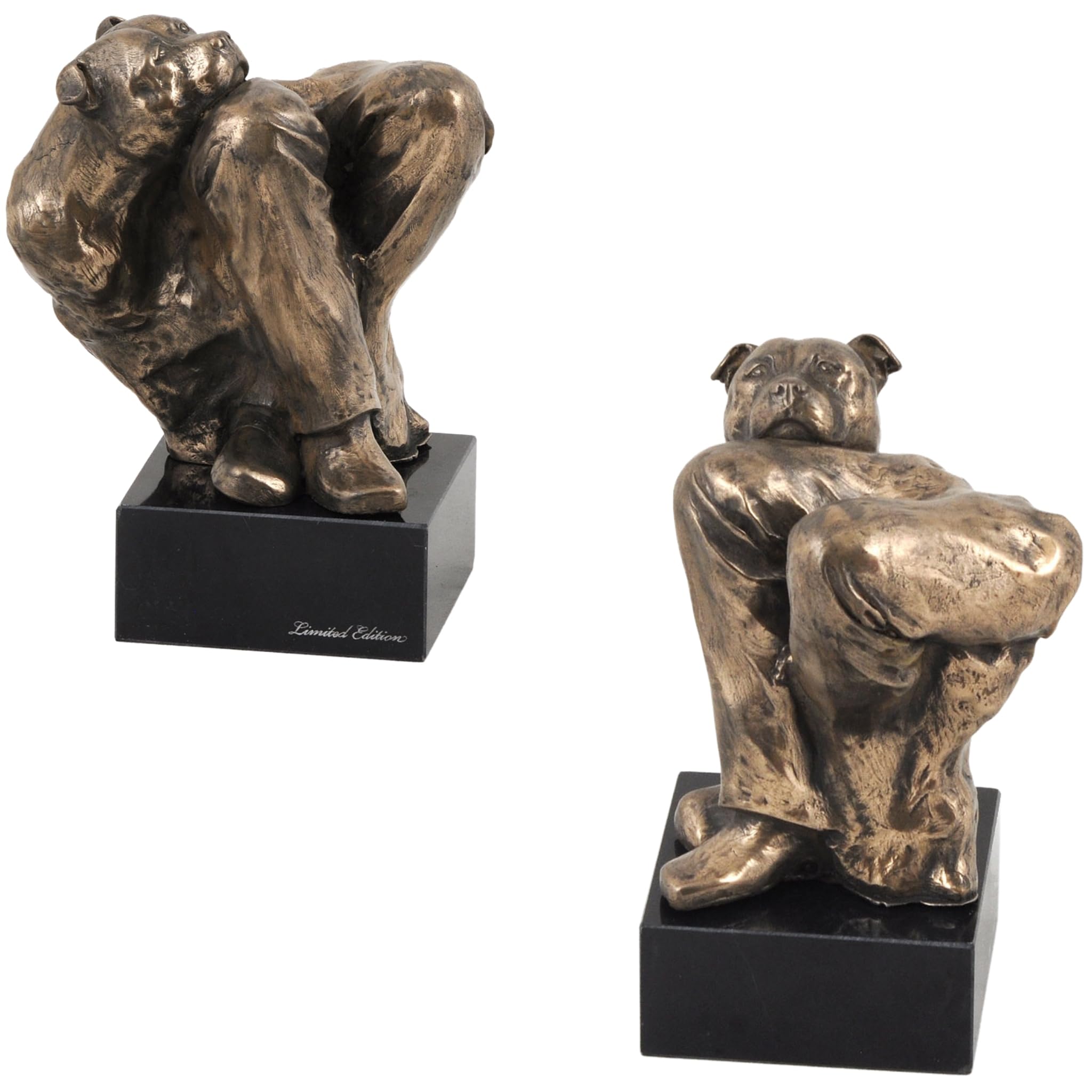 Art-Dog Dog Marble Statue - Unique Edition ArtDog Collection - Handmade Cold Cast Bronze Sculpture for Dog Lovers Indoor– Dog Figurine – Statue Staffordshire Bull Terrier II