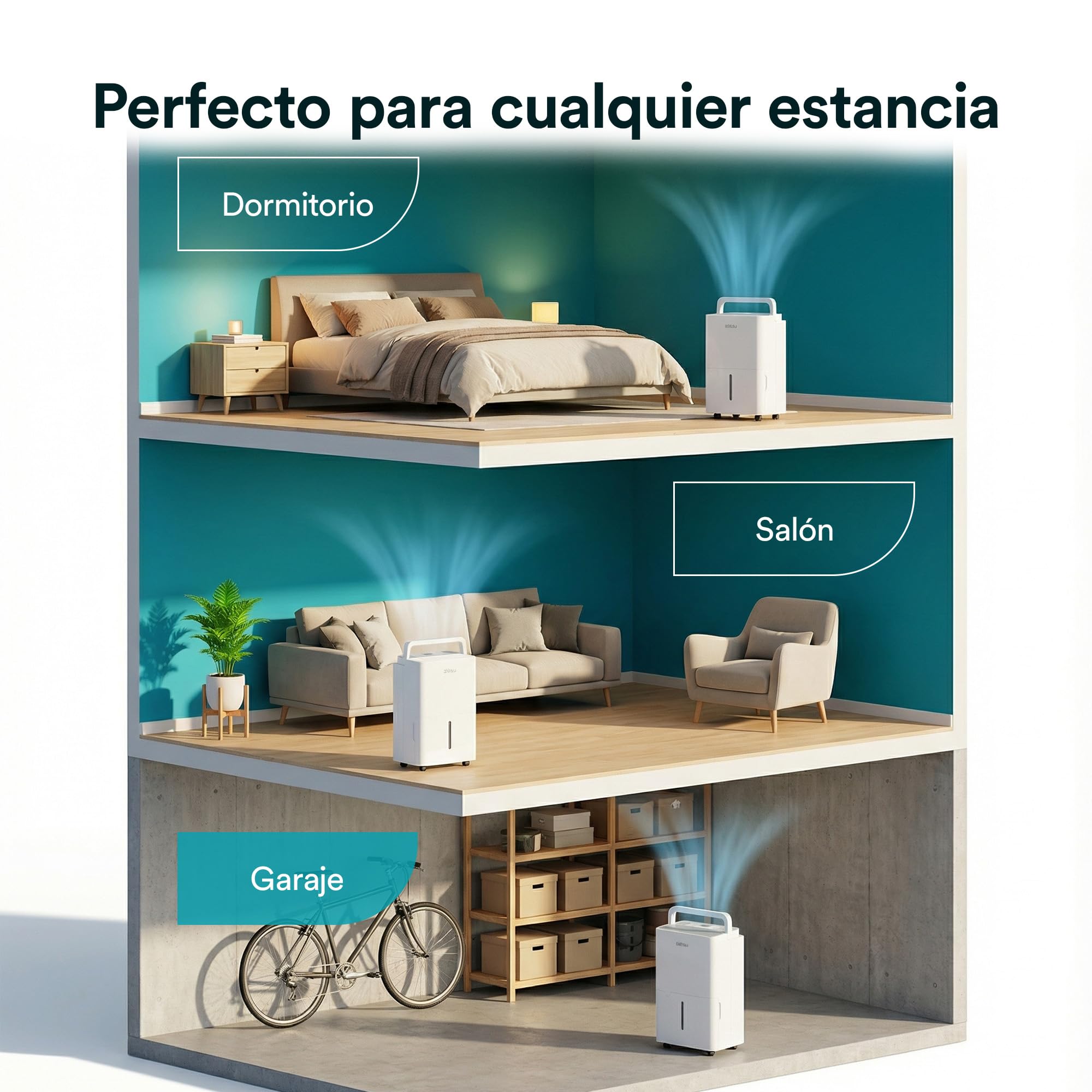 Daitsu Deshumidificador de Humedad 12L Silencioso | Modo Secado de Ropa | Control Automático de Humedad | Diseño Compacto y Bajo Consumo | Ideal para Hogar y Oficina | Eficiencia Energética Clase A