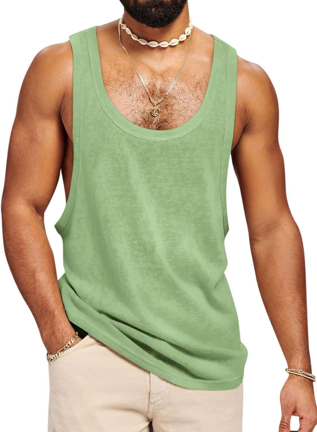 Runcati Mens Workout Tank Tops Sleeveless Shirt Muscle Gym Bodybuilding Fitness Training Loose Fit T Shirts