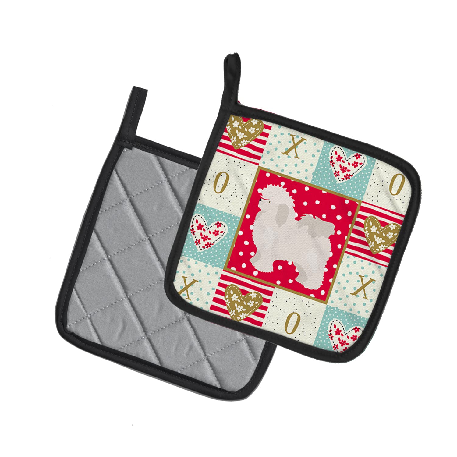 Caroline's Treasures CK5815PTHD Bolognese Love Topflappen, 7,5 HX7,5 W, Mehrfarbig