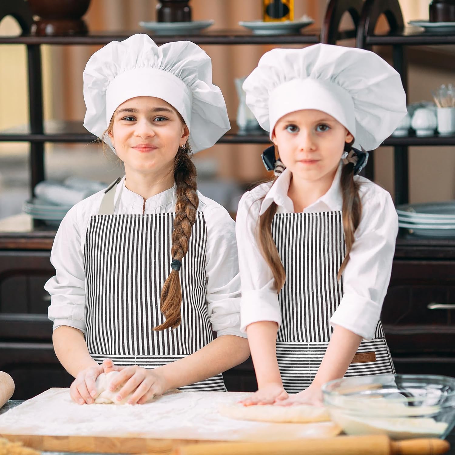 Stripes Kids Apron, Kids Cooking Aprons with 2 Pockets, Cute Kids Aprons for Cooking for Boys and Girls - Image 6