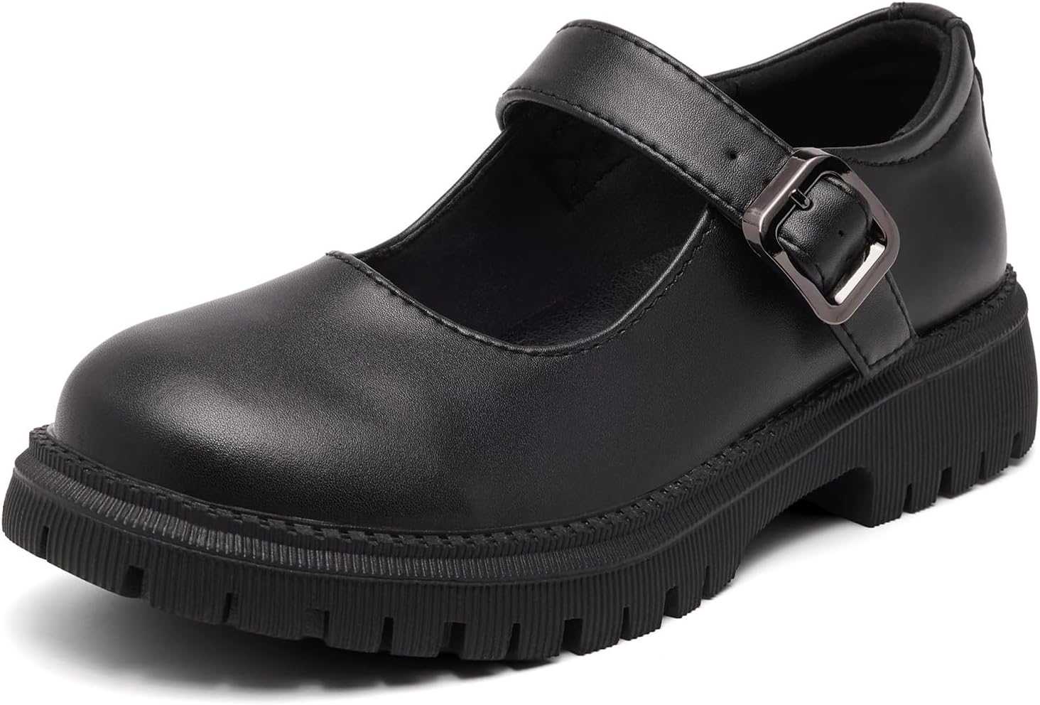 Mary Jane Shoes for Women Vegan Leather Oxford Dress Shoes Cute Buckle Strap Dressy Flats for Work Office School Business Casual Cosplay Teacher