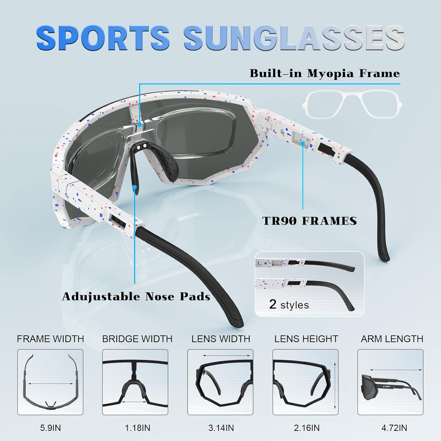 X-TIGER Polarized Sports Sunglasses for Men Women Baseball Running Fishing Sunglasses Cycling MTB Bike Glasses UV400 - Image 6