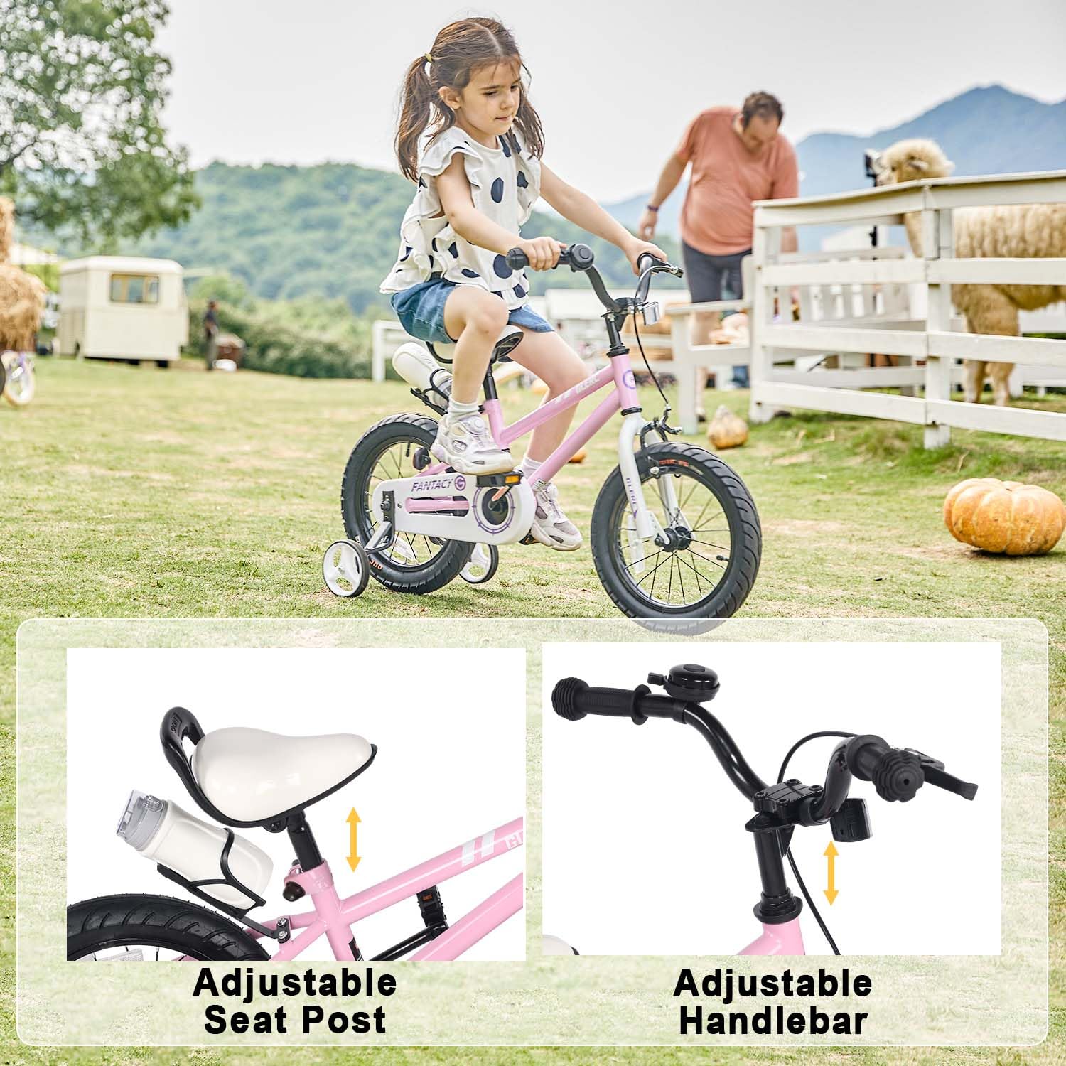 Glerc Fantacy 12 14 16 18 20 Pouces Vélo Enfant pour 2-14 Ans avec phares & Kickstand pour Cadeau d'anniversaire, Plusieurs Couleurs