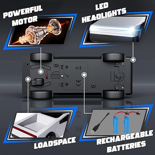 Miniatura 2 de Coche de control remoto, escala de autos RC 124, vehículo eléctrico todo terreno, luces LED, juguetes de automóvil, camiones monstruo, regalo de