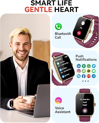 Miniatura 4 de Relojes inteligentes, rastreador de actividad física para hombres y mujeres con contador de pasos, monitor de sueñocalorías, podómetro, impermeable