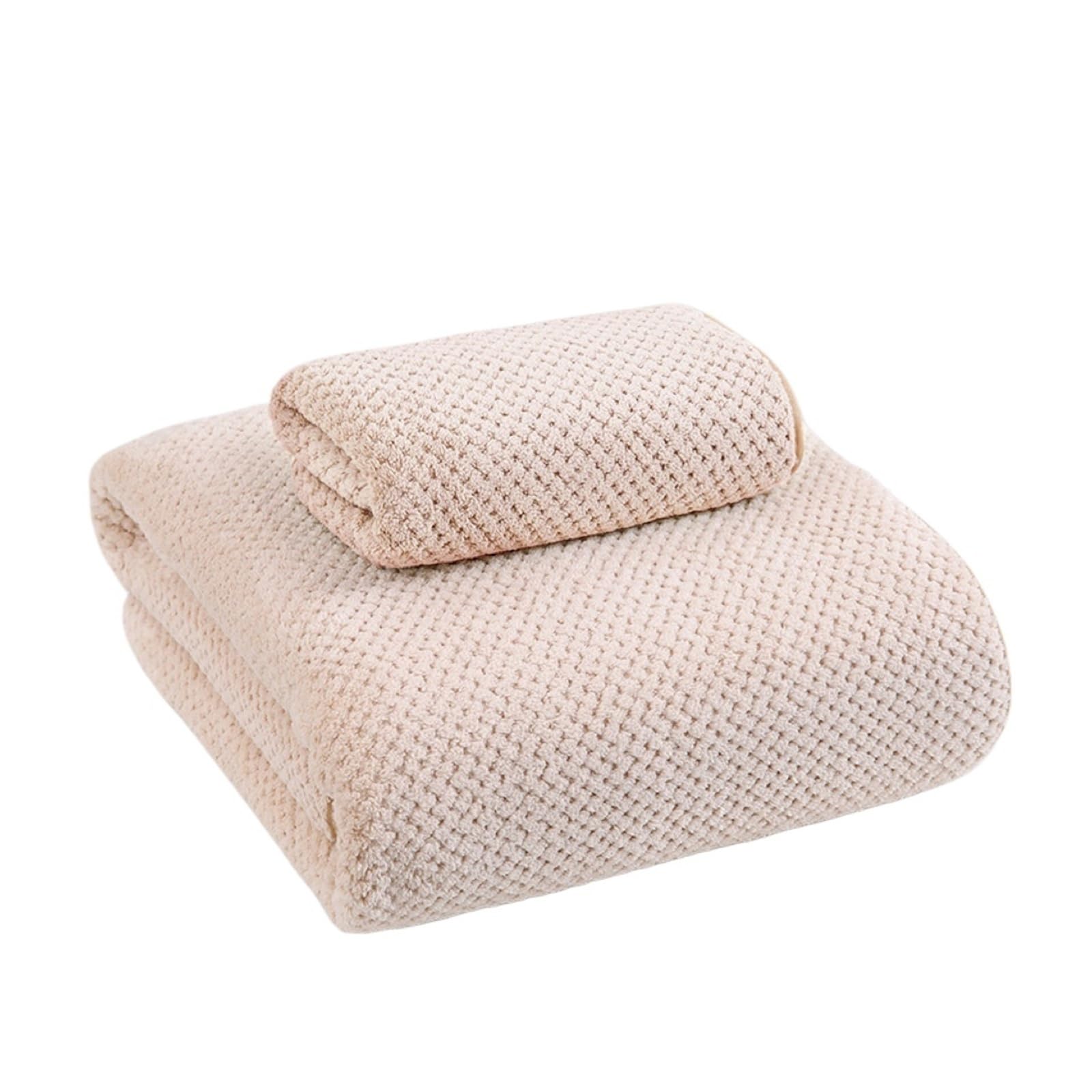 CHTKAGV Large Thickened Coral Fleece Bath Towel, Absorbent Quick Drying for Beach and Household Adult Use(BROWN,75x35cm face towel)