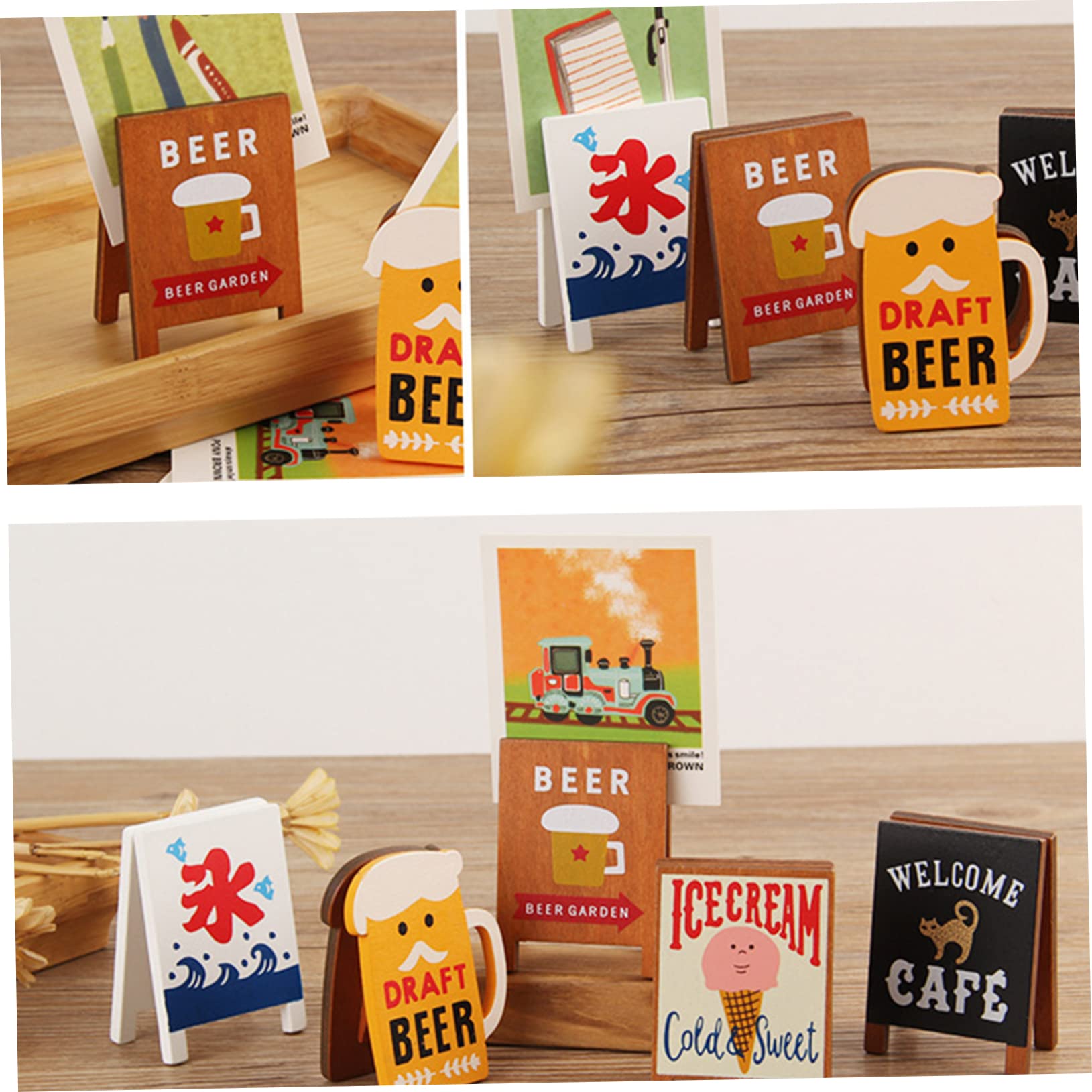 TEHAUX 25pièces Clips à Messages Multifonctionnels Bois Support De Mémo Décor De Bureau Pour Photos Et Notes Style Original Avec Motifs Variés