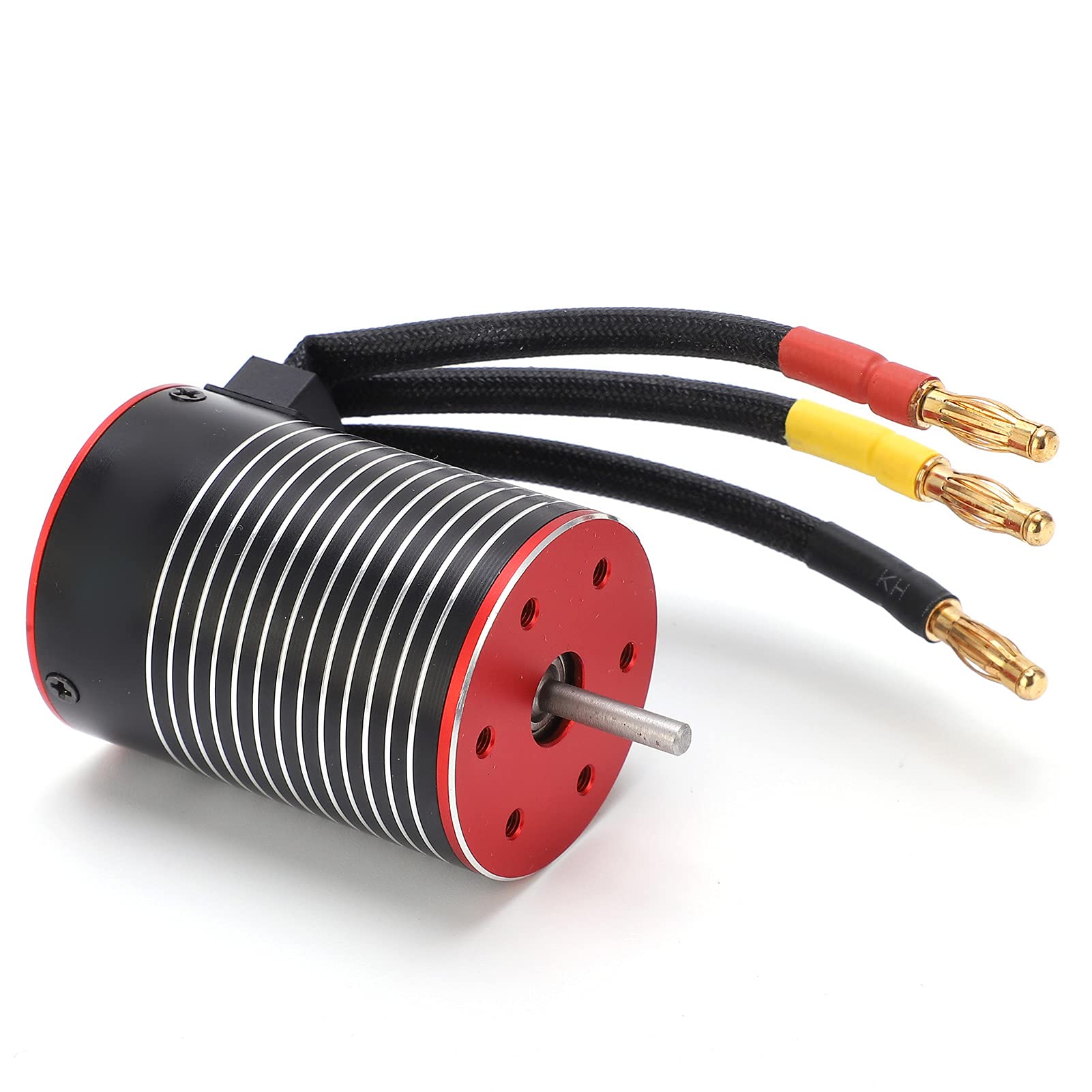 Motor sin escobillas impermeable de 3600KV de alta eficiencia para coches RC aleación de aluminio negro y rojo