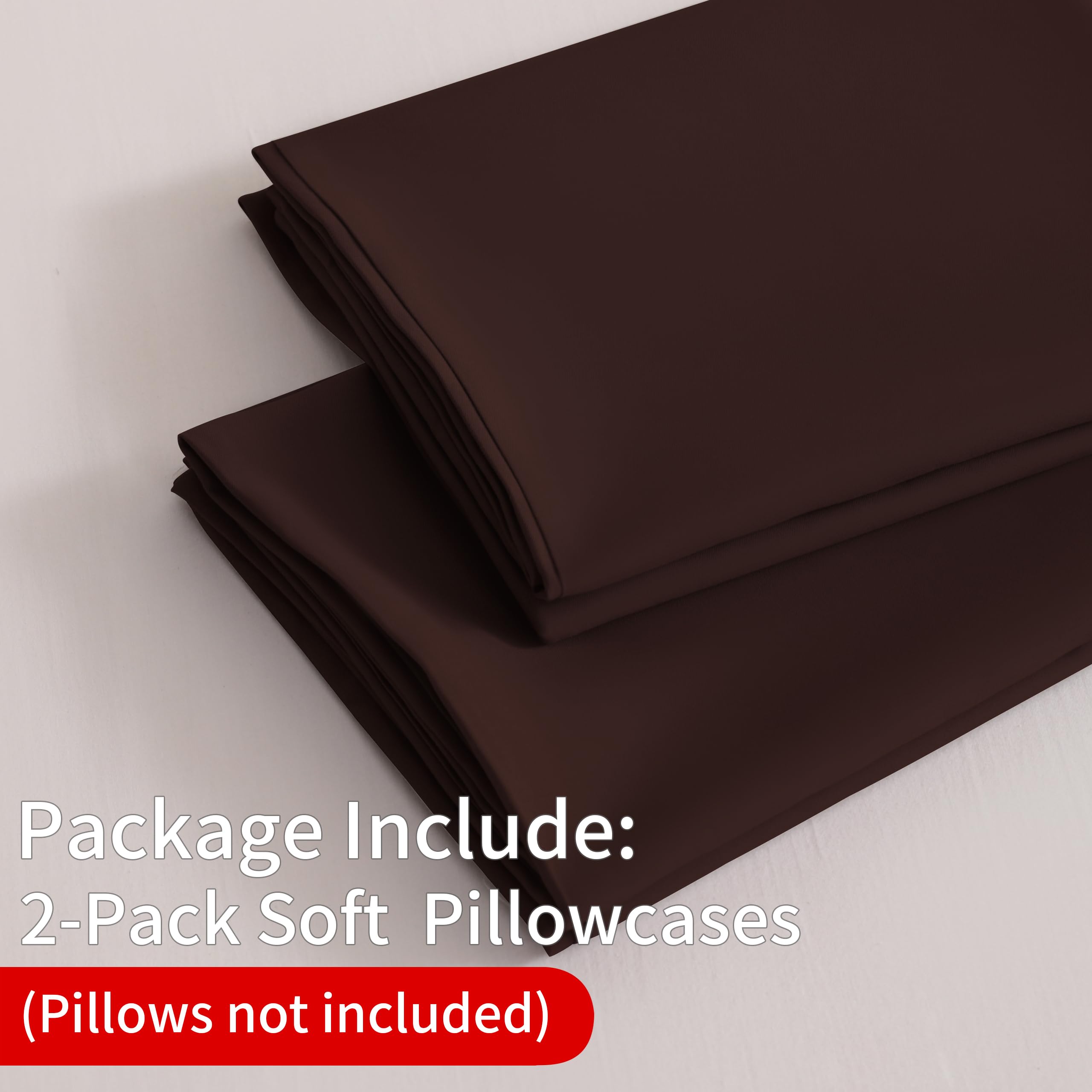 BEDSUM Fundas de almohada de microfibra, ultra suaves y resistentes a las arrugas con cierre de sobre.