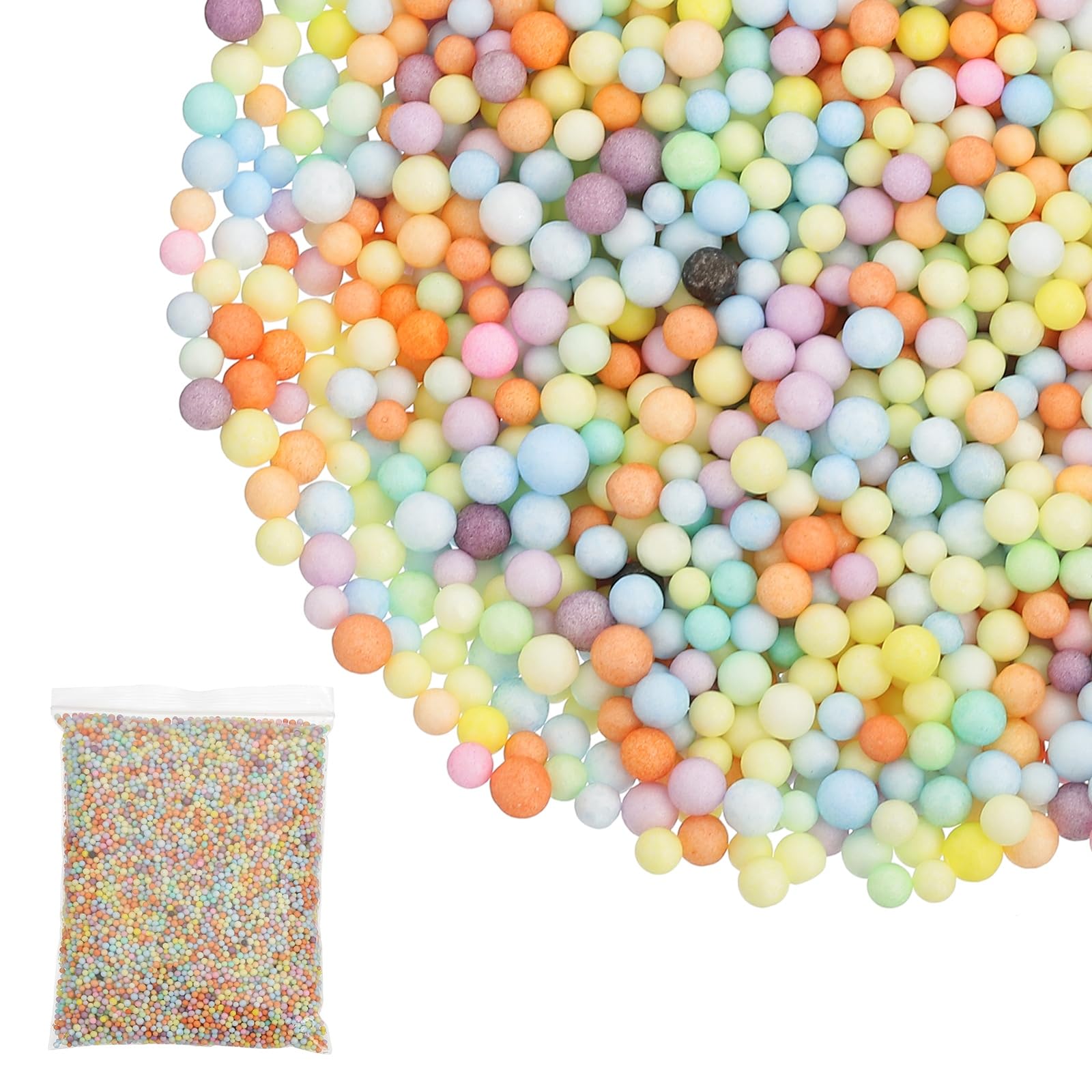 PATIKIL Foam Beads, 2-3mm Foam Balls, Mini Small Balls Polystyrene Beads for DIY Craft Supplies Wedding Party Art Homemade