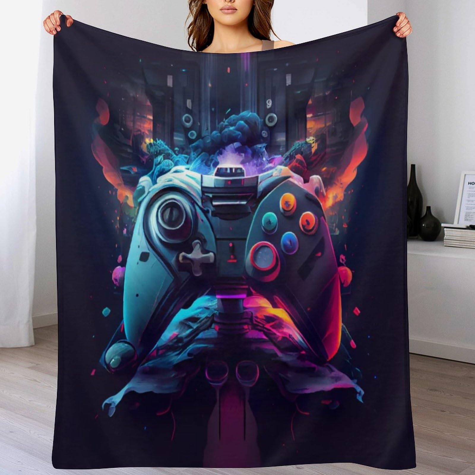 Manta de forro polar para mando de juegos el regalo reconfortante de franela