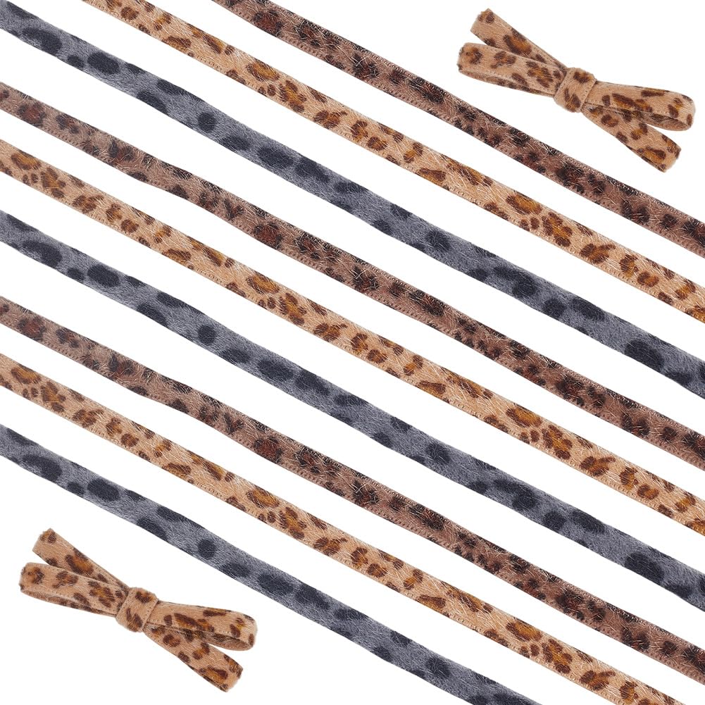 Rubans en satin imprimé léopard 0,9 cm pour loisirs créatifs