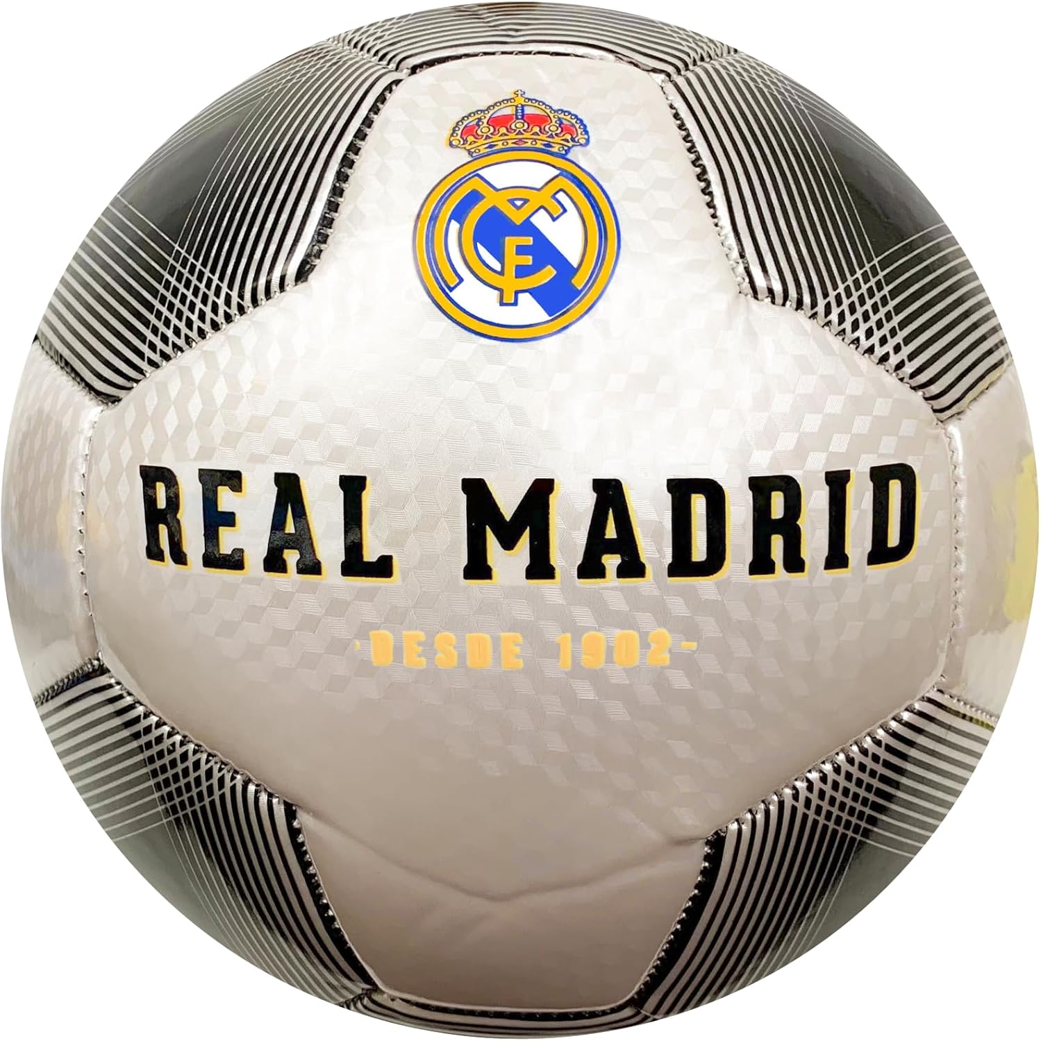 Icon Sports Compatible to Real Madrid Soccer Ball (Size 5), Licensed Real M. White/Black Ball #5