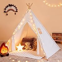 Sumbababy Kids Teepee Tent Playhouse - Indoor Outdoor Play Tent for Girls Boys, Imagination Sparking Toddler Toy House (47x47x61")