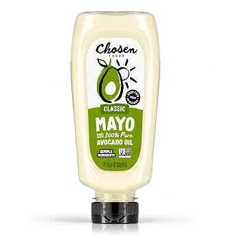 Chosen Foods Classic Mayo, 11.25 Fl Oz - 100% Pure Avocado Oil-Based Mayonnaise - Non-GMO, Gluten-Free, Keto Friendly - 332mL Pack Of 1