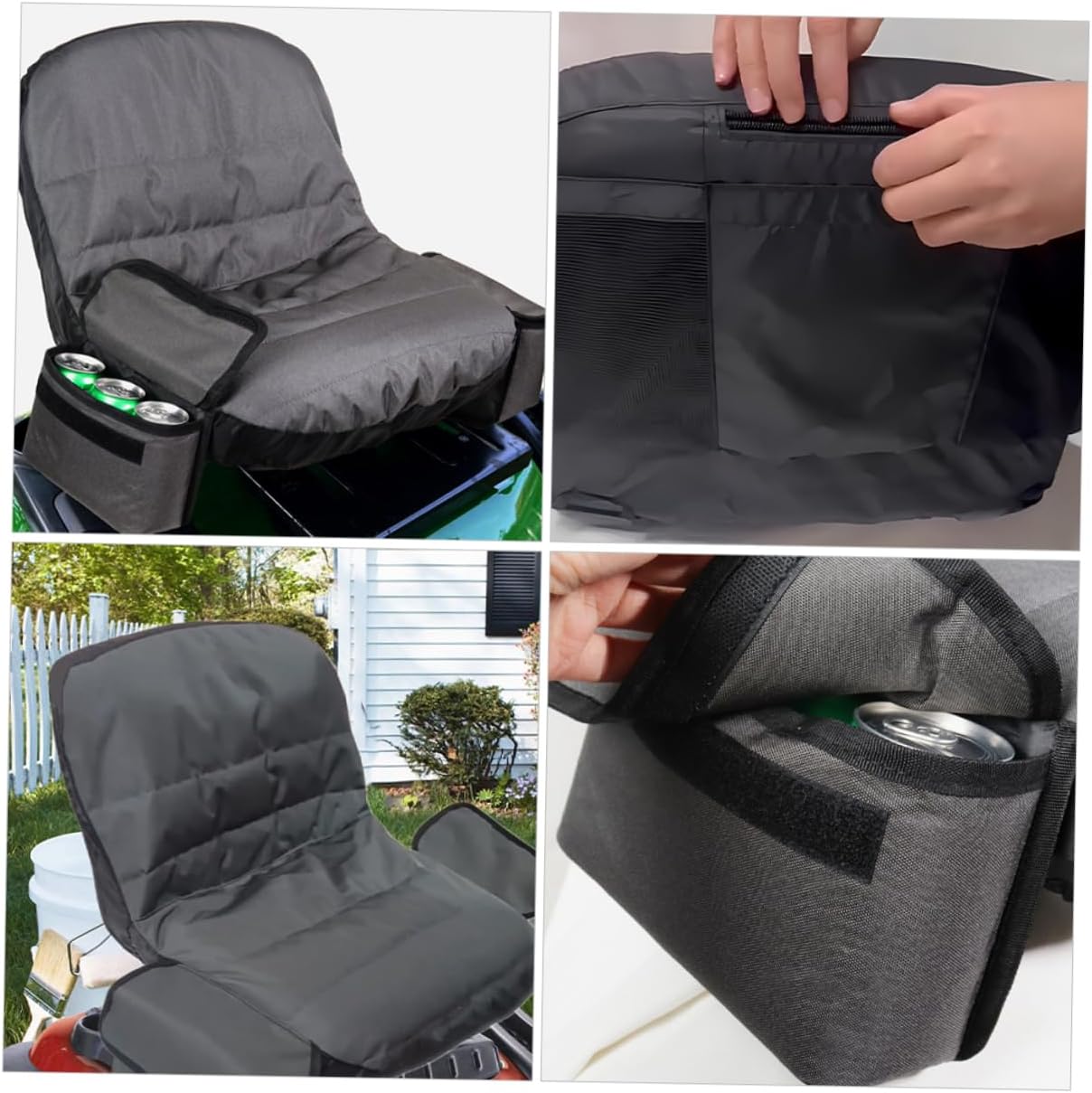 Seat Cover for Lawn Mower Oxford Protector with Storage Bag Comfortable and Sun-resistant Fits Riding Tractors and Armless Seats